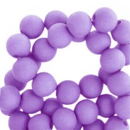 Acrylic beads 6mm round Matt Electric purple